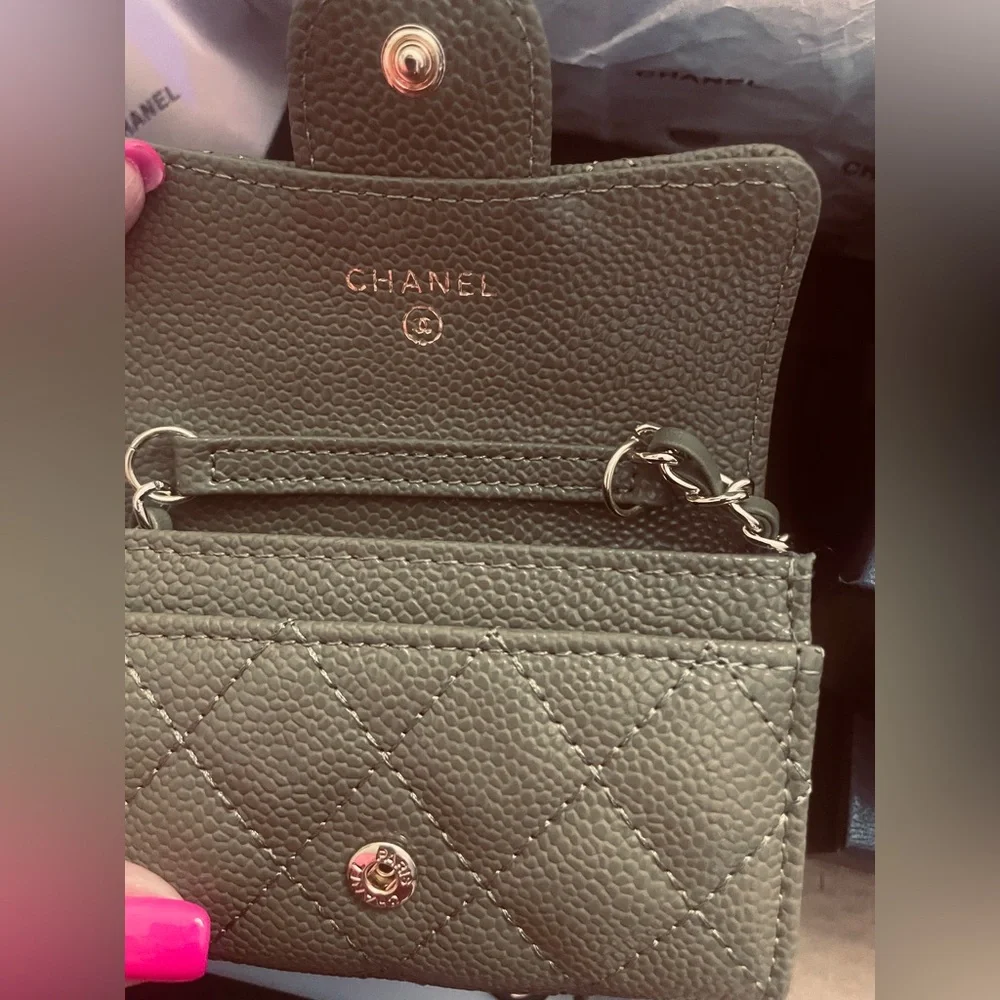 😍Chanel Mini Quilted Bag Gold braided Chain Vegan leather red pink black violet - Picture 2 of 4